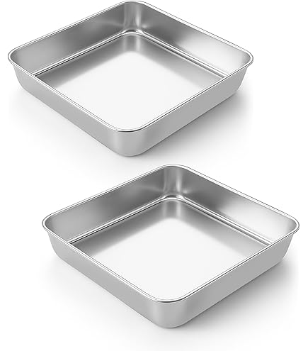 Stainless Steel X Baking Pan With Lid Square 8x8 BROWNIE PAN CAKE