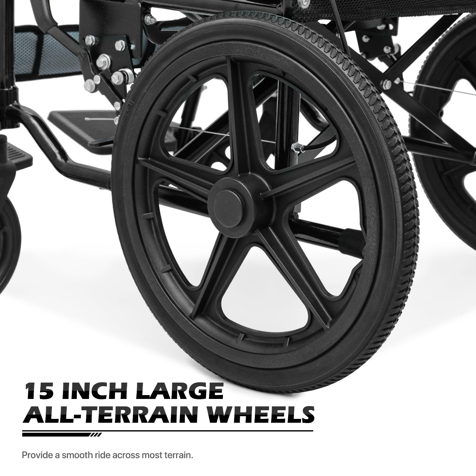 monicare Wheel Chair for Adults with Swing-Away Footrest and Loop-Lock Handbrakes 17.5 inch Seat Wheel Chair 15