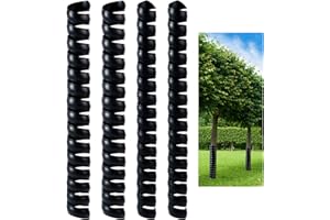Ecmln 4 PCS Tree Trunk Protector,2 Size Plastic Spiral Tree Guard,Tree Wrap Tree Bark Protector Tube for Saplings Plants Seedlings Deer Rabbit Cats Rodents (Black)