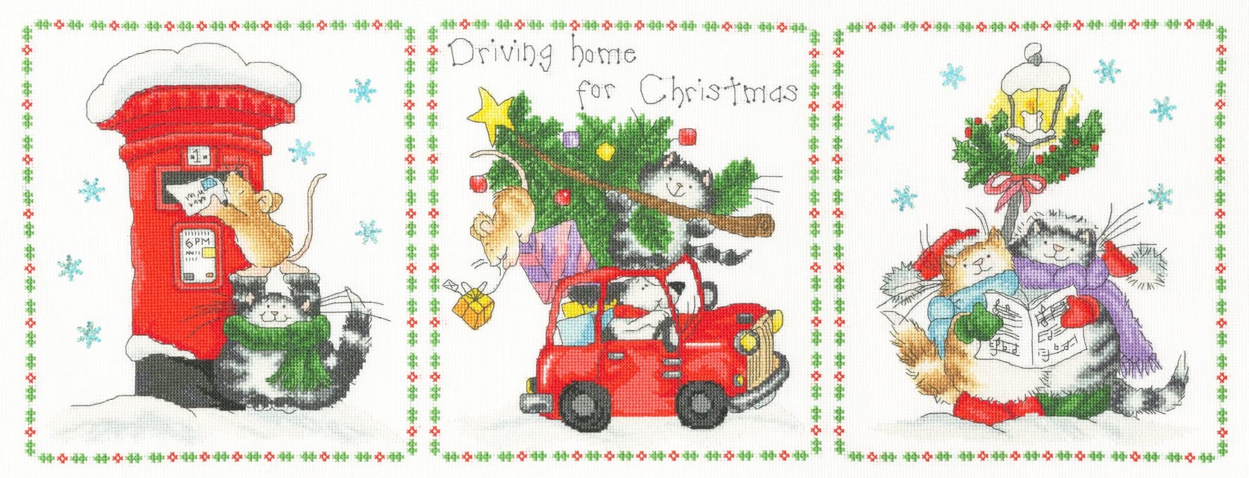 Bothy Threads Cross Stitch Kit - Driving Home for Christmas