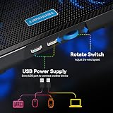 TECKNET Laptop Cooling Pad RGB 5-Quiet Fans 12-19 Inch with 2 USB Ports view 6