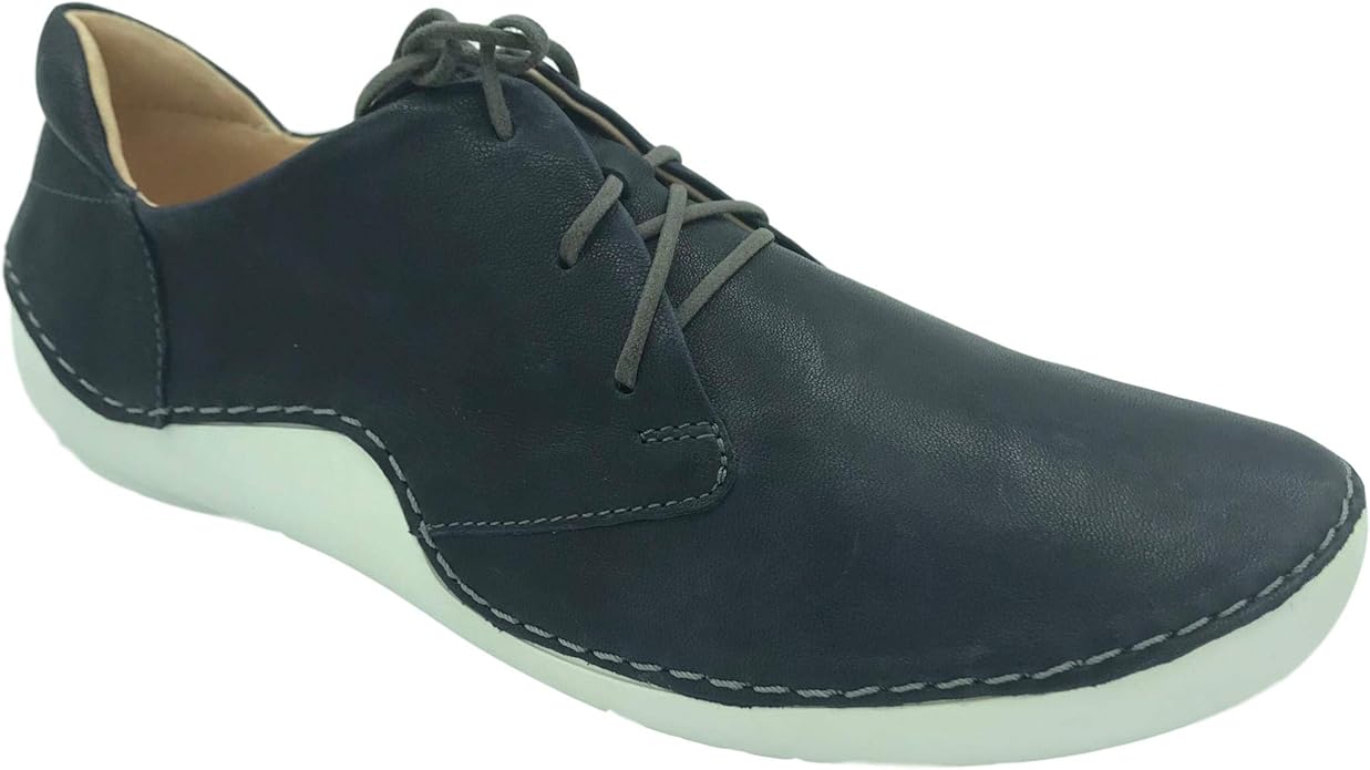 Think! Ladies Womens Navy Leather Lace Up Smart Casual Walking Trainers