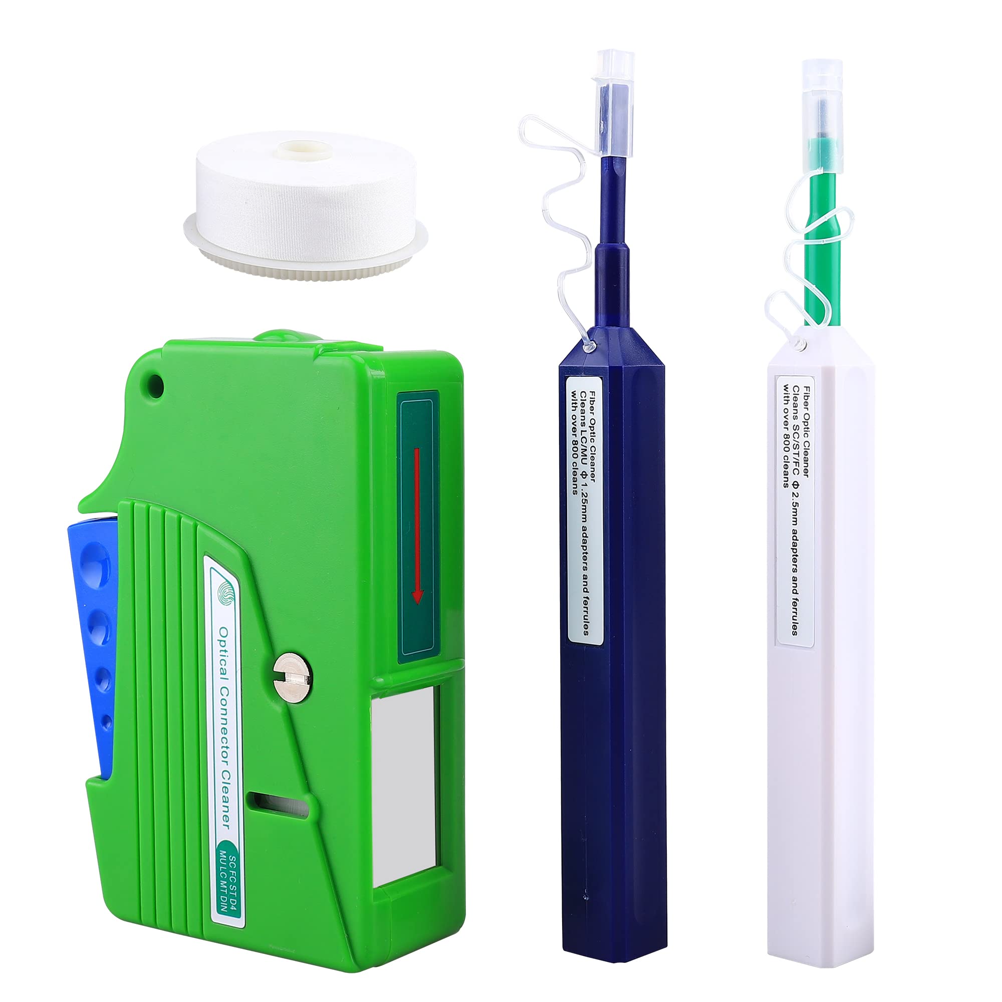 ANPTAIKE FTTH Optical Fiber Cable Cleaner Pen Tool Kit 2.5mm LC MU 1.25mm SC FC ST LC Connector Joiner Fiber Optic Cleaning Box Tool 500+ Cleans