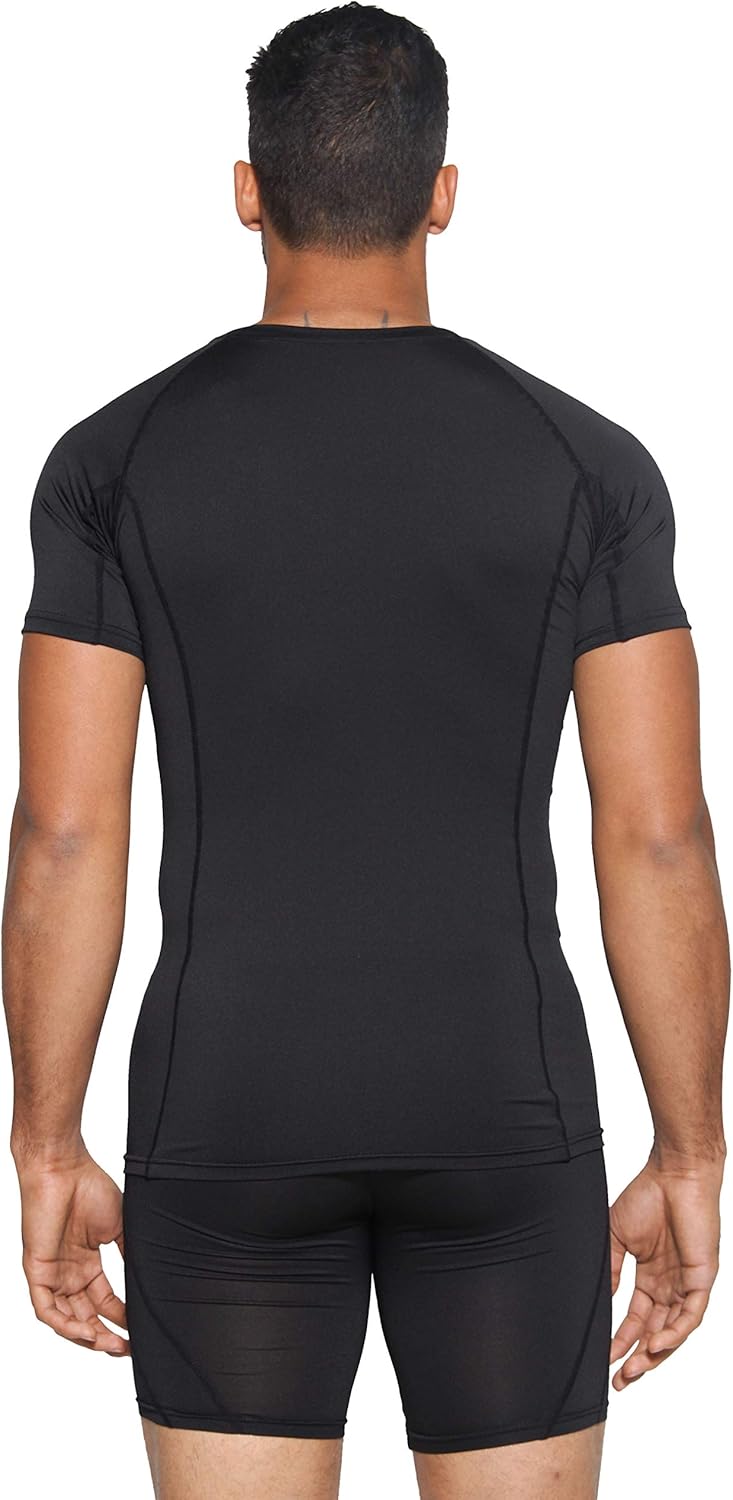 5 Pack: Men's Short Sleeve Compression Shirt Base Layer Undershirts Active Athletic Dry Fit Top at  Men’s Clothing store