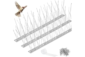 KREMORV Bird Spikes Outdoor Use Bird Deterrent Spikes with Stainless Steel Base for Small Bird Pigeons Crows and Woodpeckers Fence Roof and Wall