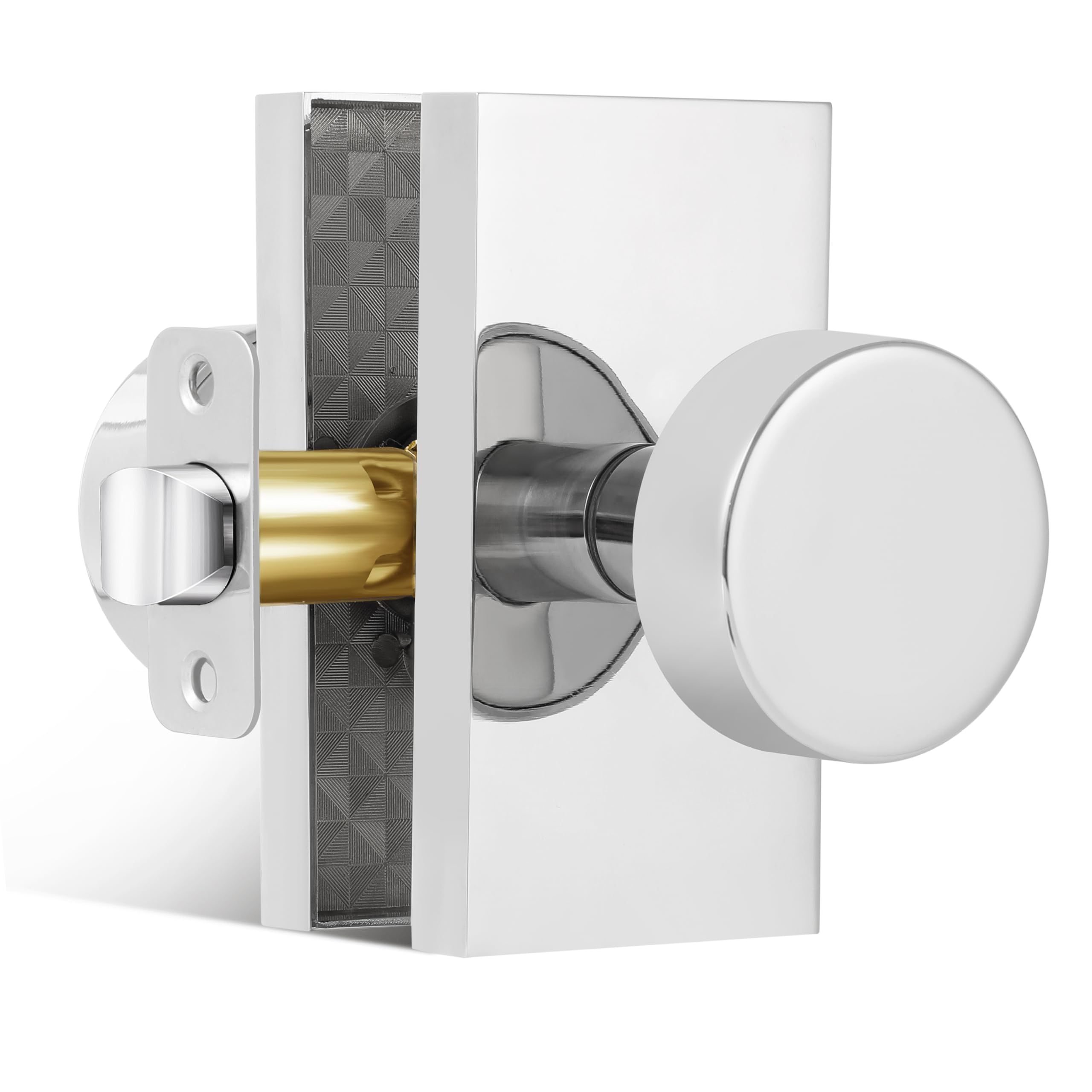 Photo 1 of HIEMEY Door Knobs Interior, Modern Passage Polished Chrome Door Knobs Door Handles for Hall and Closet Round