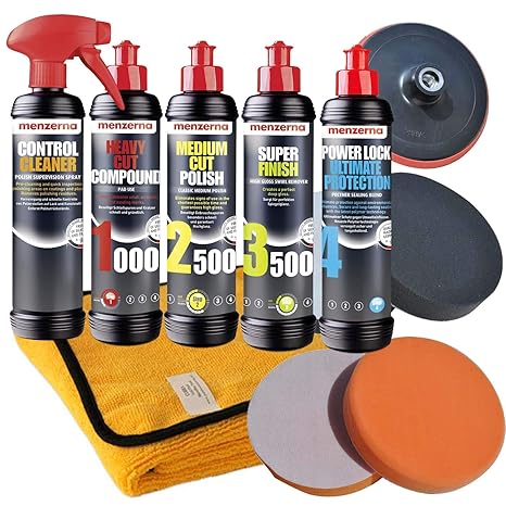 menzerna 1000 + 2500 + 3500 + Power Lock + Reiniger Auto Polierzubehör Set-MENZ8