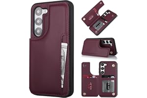 iCoverCase Compatible with Samsung Galaxy S23 Case with Card Holder, Wallet Case for Women Men [RFID Blocking] PU Leather Pro