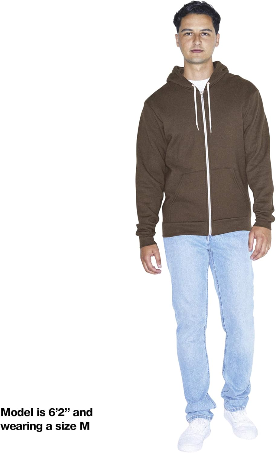 American Apparel Men's Flex Fleece Long Sleeve Zip Hoodie, F497 at  Men’s Clothing store