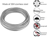 YSDMY 21 Pcs Rope Thimble Kit 10M PVC Coated Stainless Steel Wire Rope Set view 4