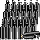 Nuogo 24 Pack Aluminum Water Bottle Bulk 20 oz Reusable Metal Water Bottle Lightweight Leak Proof Aluminum Sports Bottles with Twist Cap and Buckle for Bike Travel Camping(Black)