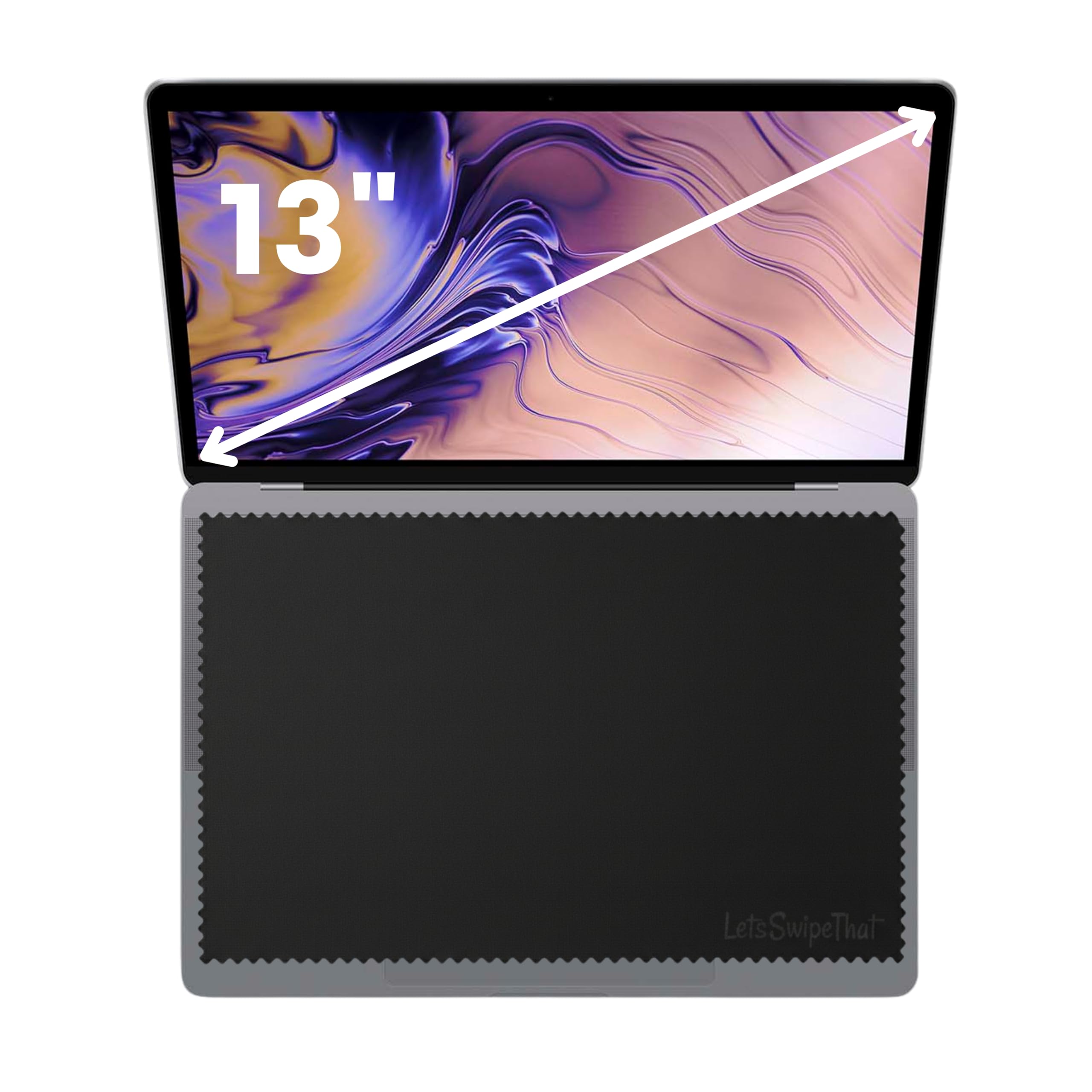 LetsSwipeThat® Microfiber Macbook Keyboard Cover - 3 Pack for 13” Screen - Macbook Air Keyboard Protector - Microfibre Cloth Laptop Screen Protector - Apple Polishing Cloth from Recycled Microfibres