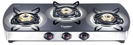 Prestige Premia GTSM 3L SS Glass Top Stove, Silver