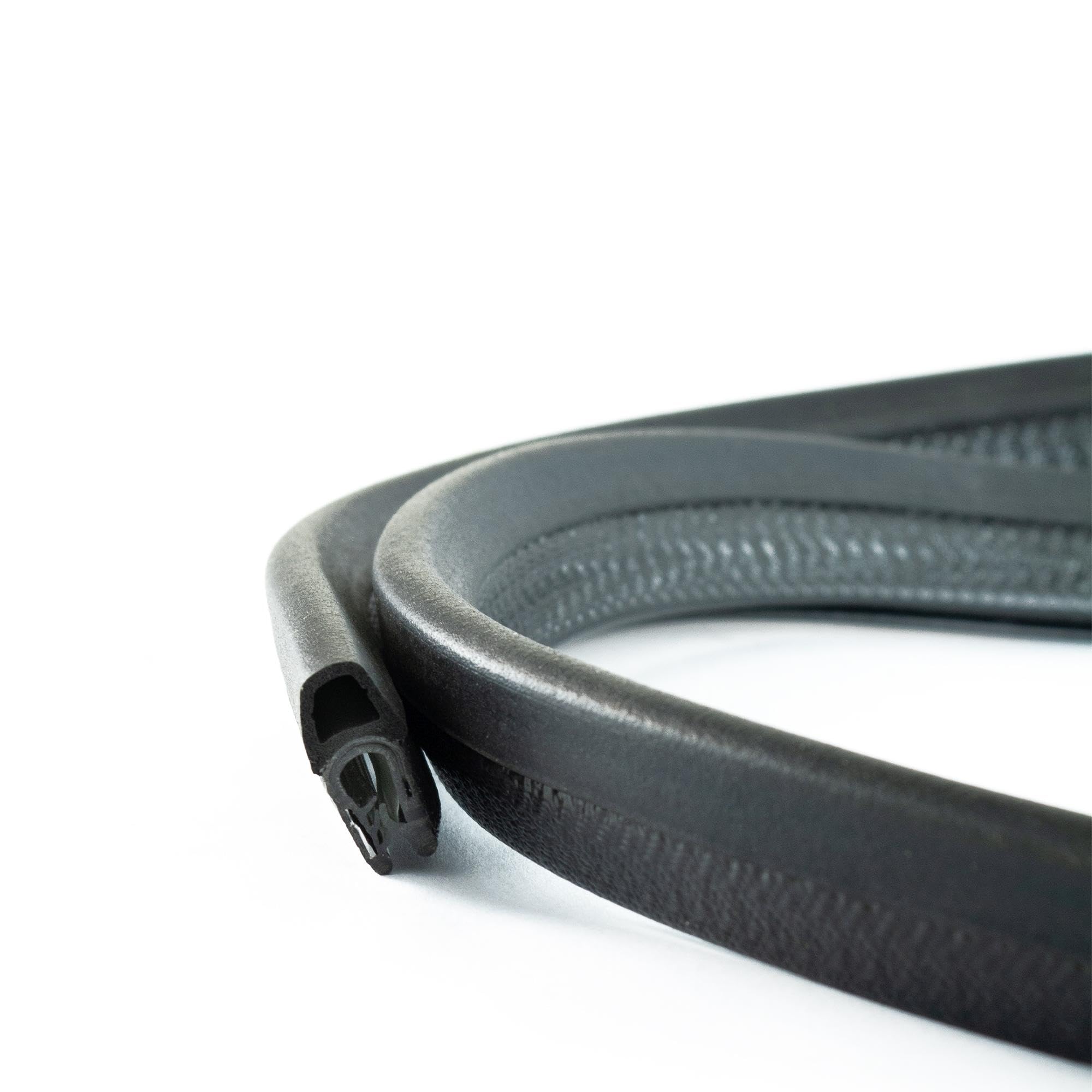 Eutras Draught Excluder KSD2002 Rubber Door Boot Seal – Clamping Range 1.5 – 3.5 mm – Black – 3 M