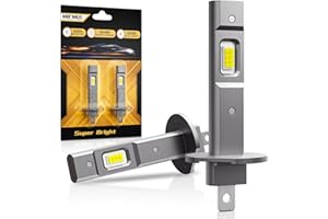 MIFMIA H1 LED Headlight Bulb, 40000LM 1000% Brighter H1 Bulb, 1:1 Mini Size No Adapter Required Non-Polarity Plug and Play, 6