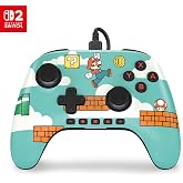 PowerA Advantage Wired Controller for Nintendo Switch 2 - Mario Time, Officially Licensed, Hall Effects, Mappable Buttons, Pro Controller, C Button, On-board Audio Controls