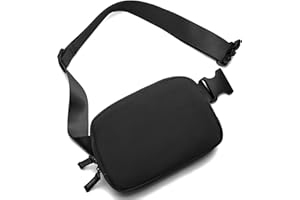 GITUS Belt Bag for Women Two-Way Zipper Fanny Pack Crossbody Bags for Women Fashion Waist Packs Cross Body Fanny Pack with Adjustable Strap Gifts for Teen Girls (Black)