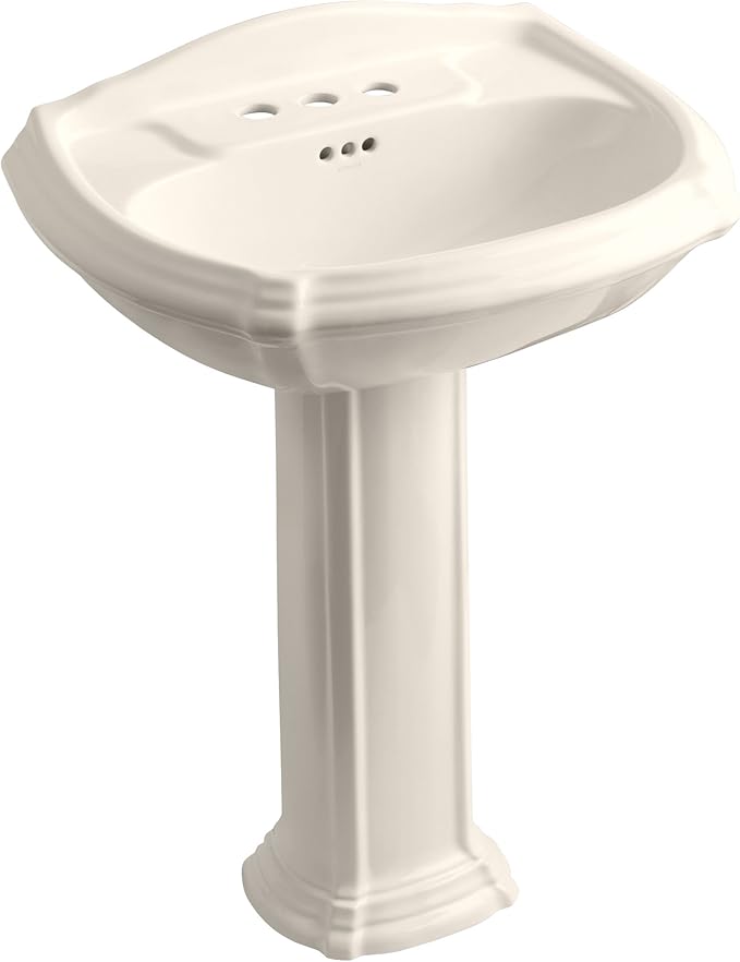KOHLER K2221455 Portrait Pedestal Bathroom Sink with 4" Centers