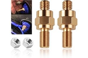 YGDMD 2 Set Side Post Battery Terminal Extension Bolt with Nuts,3/8"-16 Coarse and 3/8"-24 Fine Teeth Side Post Battery Bolts,Batteries Terminal Bolt for Reliable Current Transfer