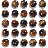 NITOPUPU 100Pcs 10mm Natural Smooth Yellow Tiger Eye Gemstone Beads Round Loose Stone Beads for Jewerly Making with Crystal Stretch Cord