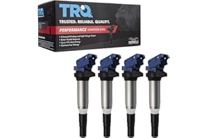 TRQ Ignition Coil Set 4 Piece High Temperature Epoxy Compatible with 12-18 BMW 320i 328i 528i X1 X2 X3 X4 Z4 14-16 228i 428i 05-16 Mini Cooper Countryman Paceman