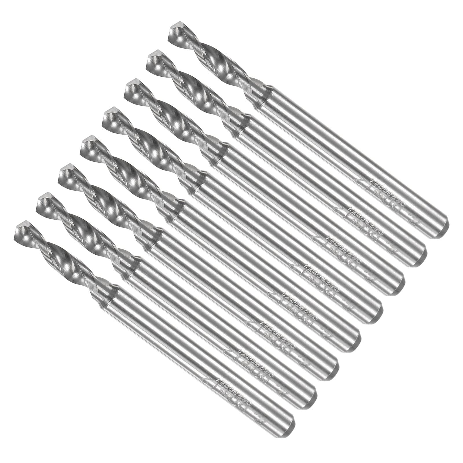 CoCud PCB Drill Bits, 2.5mm Diameter 1/8" Shank, Solid Tungsten Carbide Precision Drilling - (Applications: for Print Circuit Board CNC Engraving), 8-Pieces