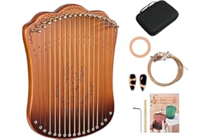 VixxNoxx Lyre Harpika, 17-String Solid Zelkova Lyra Harp Kit, Stringed Musical Instruments with Tuning Wrench Bag Instructions Extra Strings for Beginners Adults