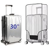 FABULWAY Clear PVC Suitcase Cover Protectors Transparent Luggage Cover Waterproof Wheeled Suitcase Dust Cover Dustproof Travel Luggage Sleeve Protector (30")
