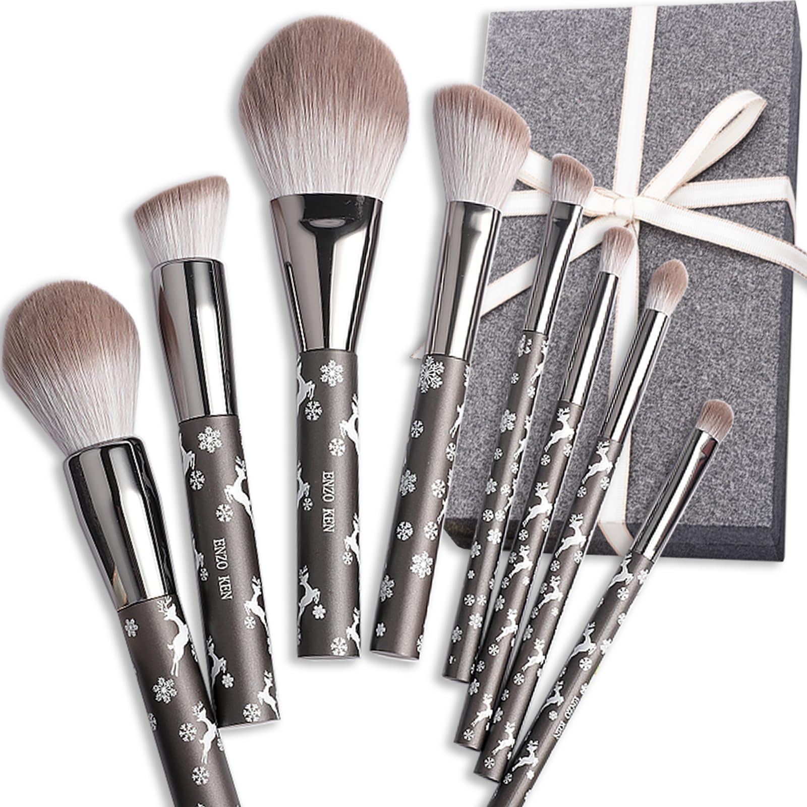 ENZO KEN Goat Hair Makeup Brush Set Professional, Natural Hair Makeup Brushes Set Professional, Natural Bristle Make up Brushes, Snowflake Cosmetic Brush. — image 1
