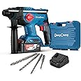 DongCheng 20V Max Cordless Rotary Hammer Drill, 7/8" SDS-Plus, 4 Application Modes, Brushless, 2.1 Joules, Cordless Demolition Hammer for Concrete, Including 4.0Ah Battery and Charger, 4 Drill Bits