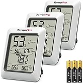 TempPro TP50 3 Pieces Digital Hygrometer Indoor Thermometer Room Thermometer and Humidity Gauge with Temperature Humidity Mon