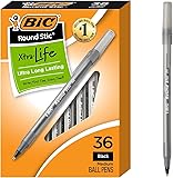 BIC Round Stic Xtra Life Black Ballpoint