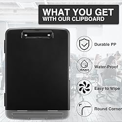 Sooez Clipboards with Storage, High Capacity Clip