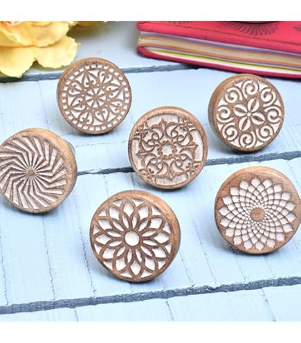Pomos Madera Nogal Pomos Redondos De Madera De Nogal 4.5 Cm, Estilo Escandinavo, Para Muebles, Hechos A Mano (Pack De 4) Armario 4 Puertas