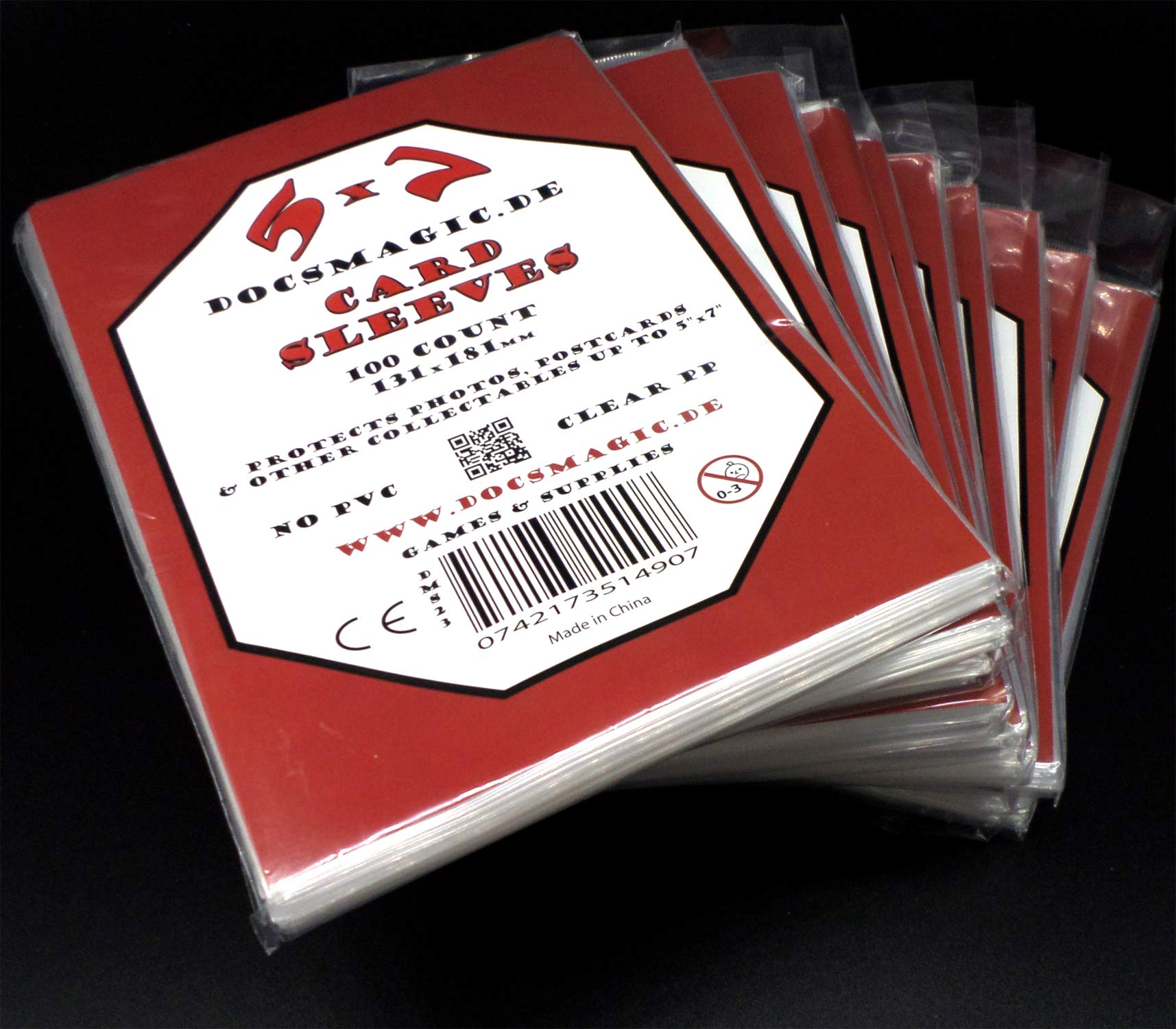 docsmagic.de 10 x 100 5" x 7" Card Sleeves - 131 x 181 mm - Photo Postcard