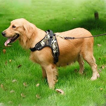 PSK Pet Supplies K9 Harness for Large Dogs That Has Adjustable Straps Pet Vest Harness Safety for Dogs (Large, Camouflage)