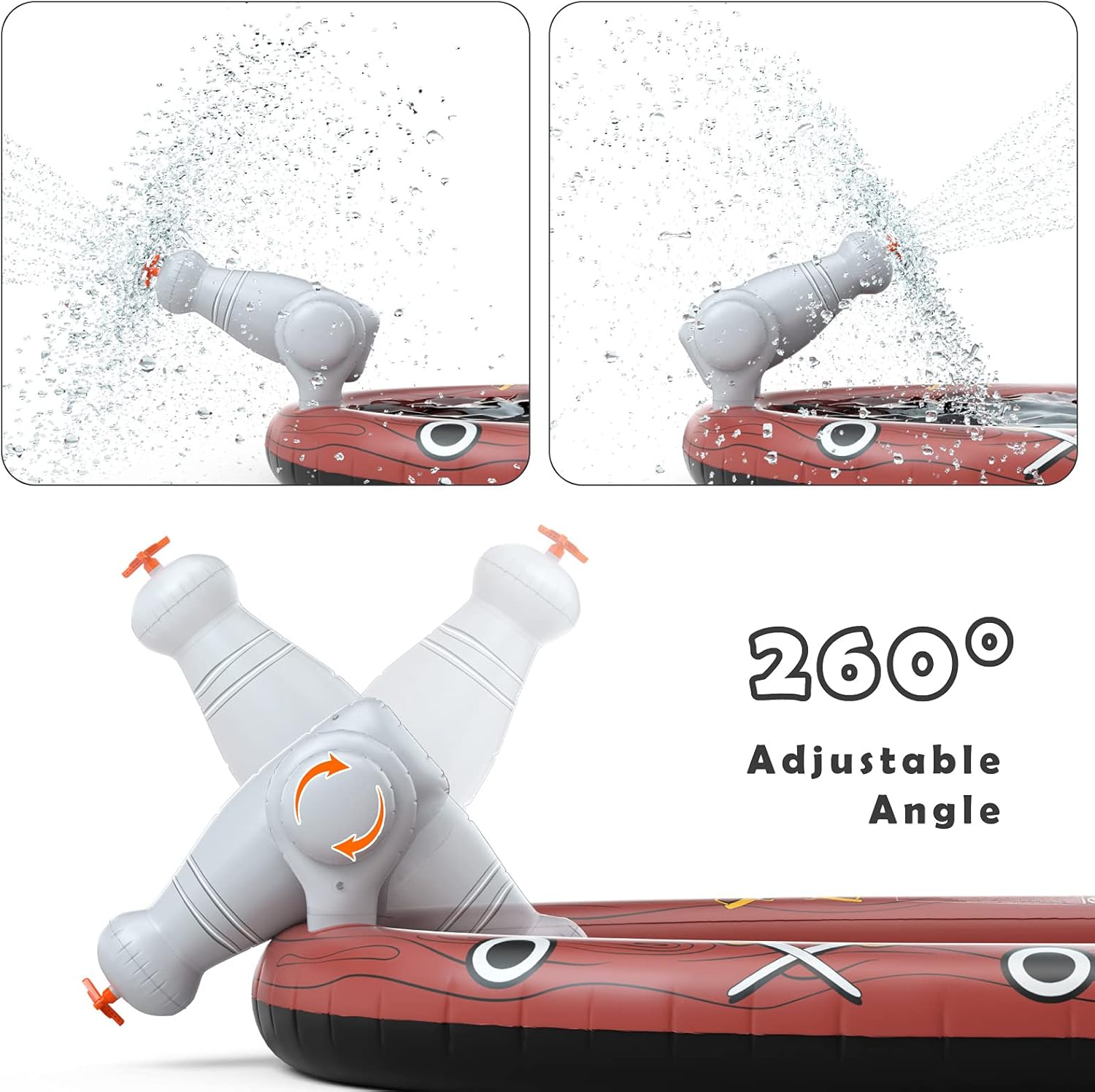 Jasonwell Inflatable Kiddie Pool Sprinkler - Splash Pad for Kids Toddler Pool Outside Children Pirate Ship Baby Pool Swimming Wading Pool Summer Outdoor Water Toys for Babies Boys Girls Yard Garden: Toys & Games