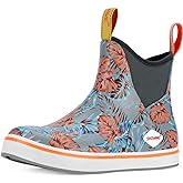 Showave Women's Deck Boots Waterproof Ankle Rain Footwear Non-Slip Rubber Boots for Boating Fishing Gardening Farming