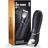 Body Hair Trimmer for Men: Pubic Hair Trimmer with Mirror & LED Light - Electric Ball Shavers with Ceramic Blades & Travel Lo