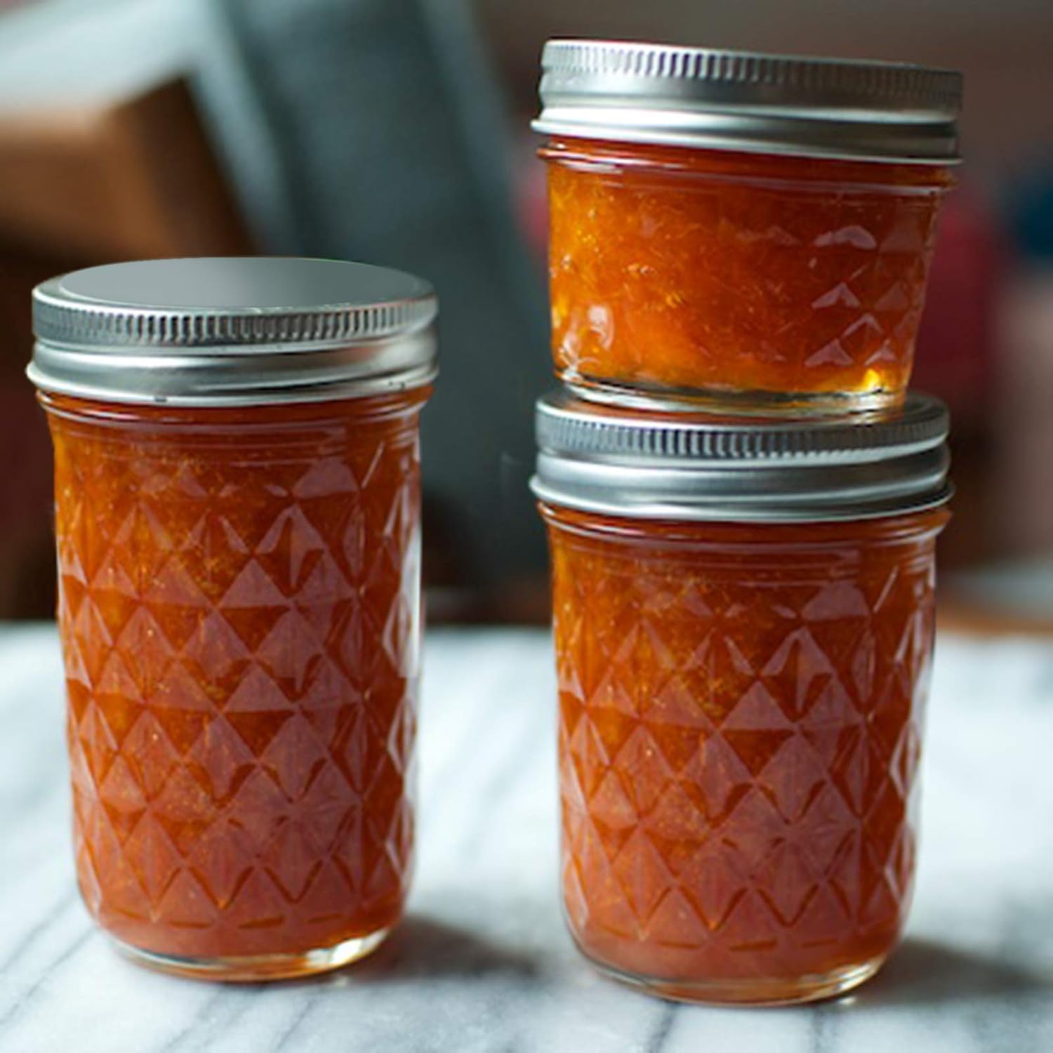 LovoIn Mason Jars Canning Jars, Jelly Jars With Regular Lids, Ideal for Jam, Honey, Wedding Favors, Shower Favors, Baby Foods, DIY Magnetic Spice Jars, 4 OZ x 3, 8 OZ x 3, 12 OZ x 3: Home Improvement