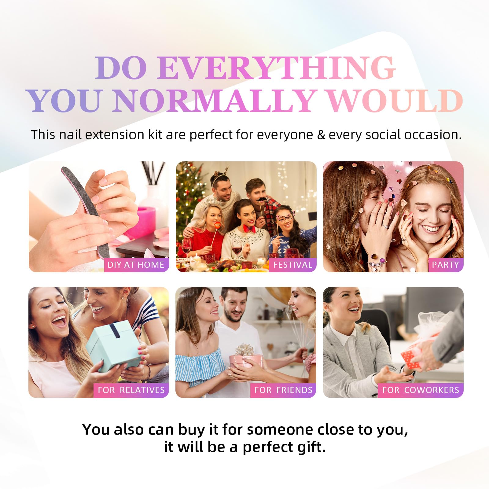 Halloween Press on Nails Square Fake Nails Acrylic Nails Kit with Black Cat Pattern Design Full Cover Artificial False Nails Medium Glue on Nails for Women Girls 24Pcs - Image 7