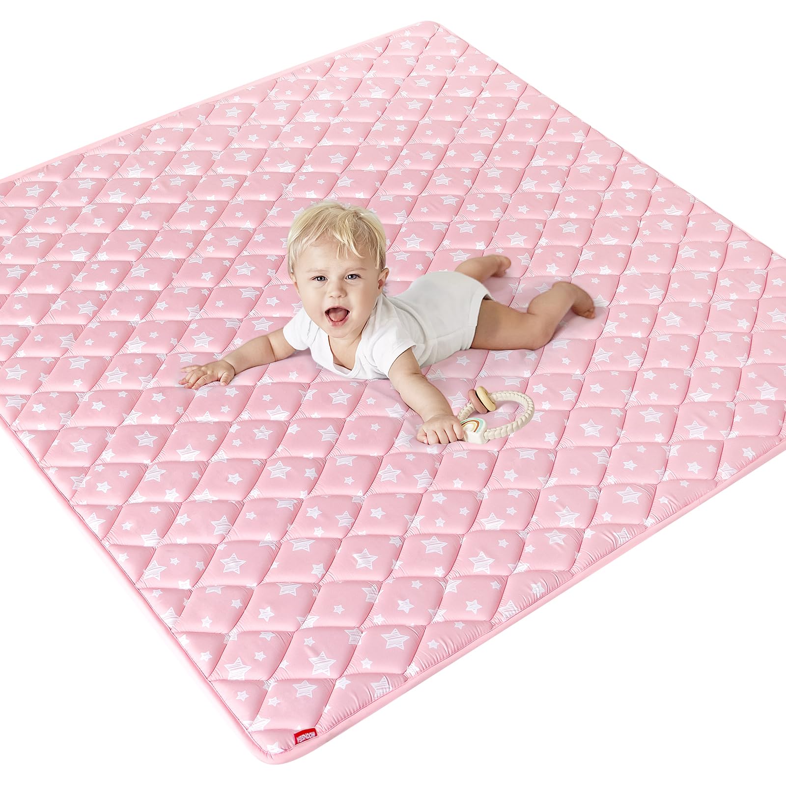 Photo 1 of Premium Foam Baby Play Mat, 50''x50'' Playpen Mat, One-Piece Crawling Mat Non Slip Cushioned Mats for Babies, Infant and Toddler, Baby Floor Play Mat, Pink