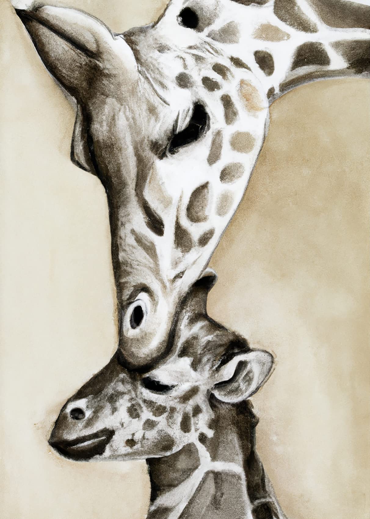 Reofrey 5D Diamond Painting Kit Black and White Giraffe Full Drill, Paint with Diamonds Art Rhinestone Embroidery Cross Stitch Craft Decor (30x40 cm/ 12x16 inch)