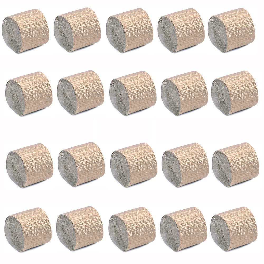 ANCLLO 20 Rolls 3.5cm x 10m Crepe Paper Party Streamers, Streamers Backdrop Hanging Decorations for Birthday Party, Wedding and Festival Decorations, Gold — image 1