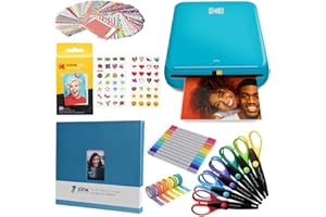 KODAK Step Wireless Photo Printer 2x3 inches Zink Paper Technology App for iOS & Android (Blue) Scrapbook Bundle
