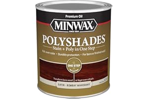 Minwax PolyShades Wood Stain + Polyurethane Finish – Quart, Bombay Mahogany, Satin