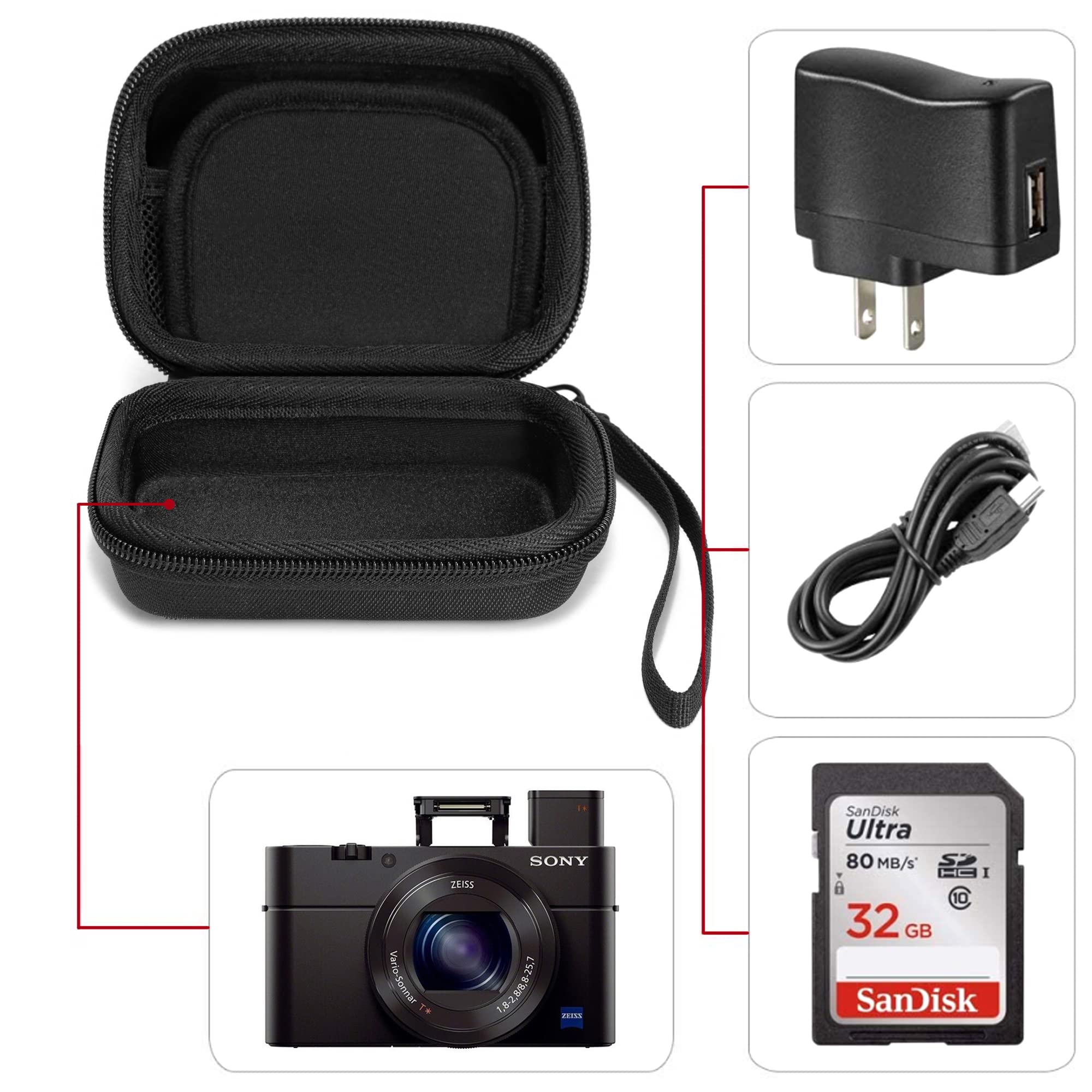 Cwatcun Carrying & Protective Case for Digital Camera, Small Camera Pouch for AbergBest 2.7