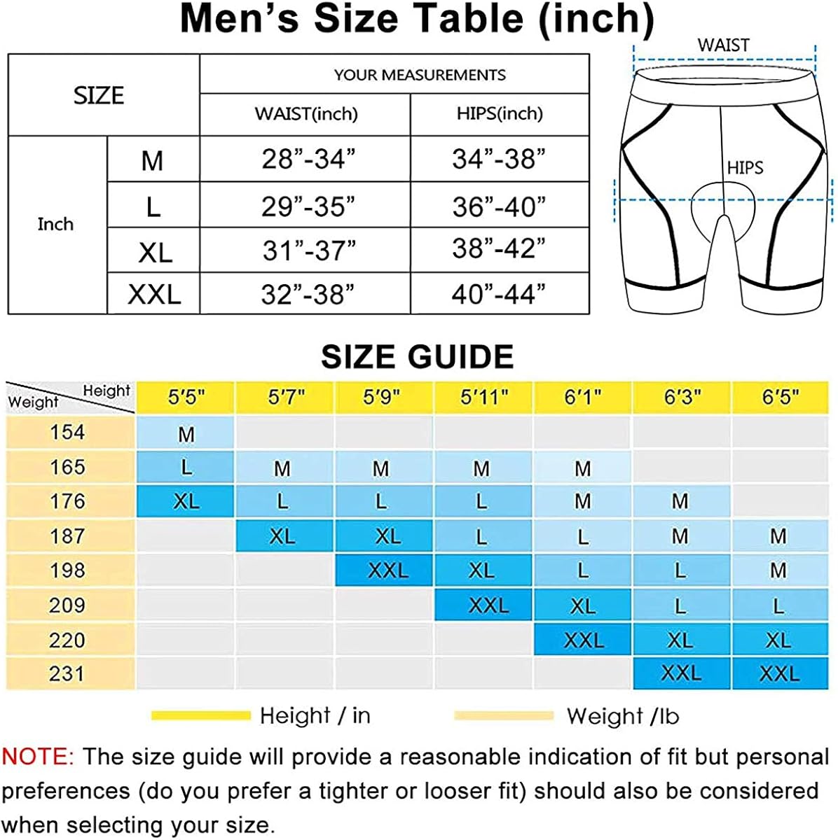 Men's Cycling Shorts 4D Padded Bike Shorts Pants Bike Bicycle MTB Liner Shorts with Anti-Slip Leg Grips: Clothing