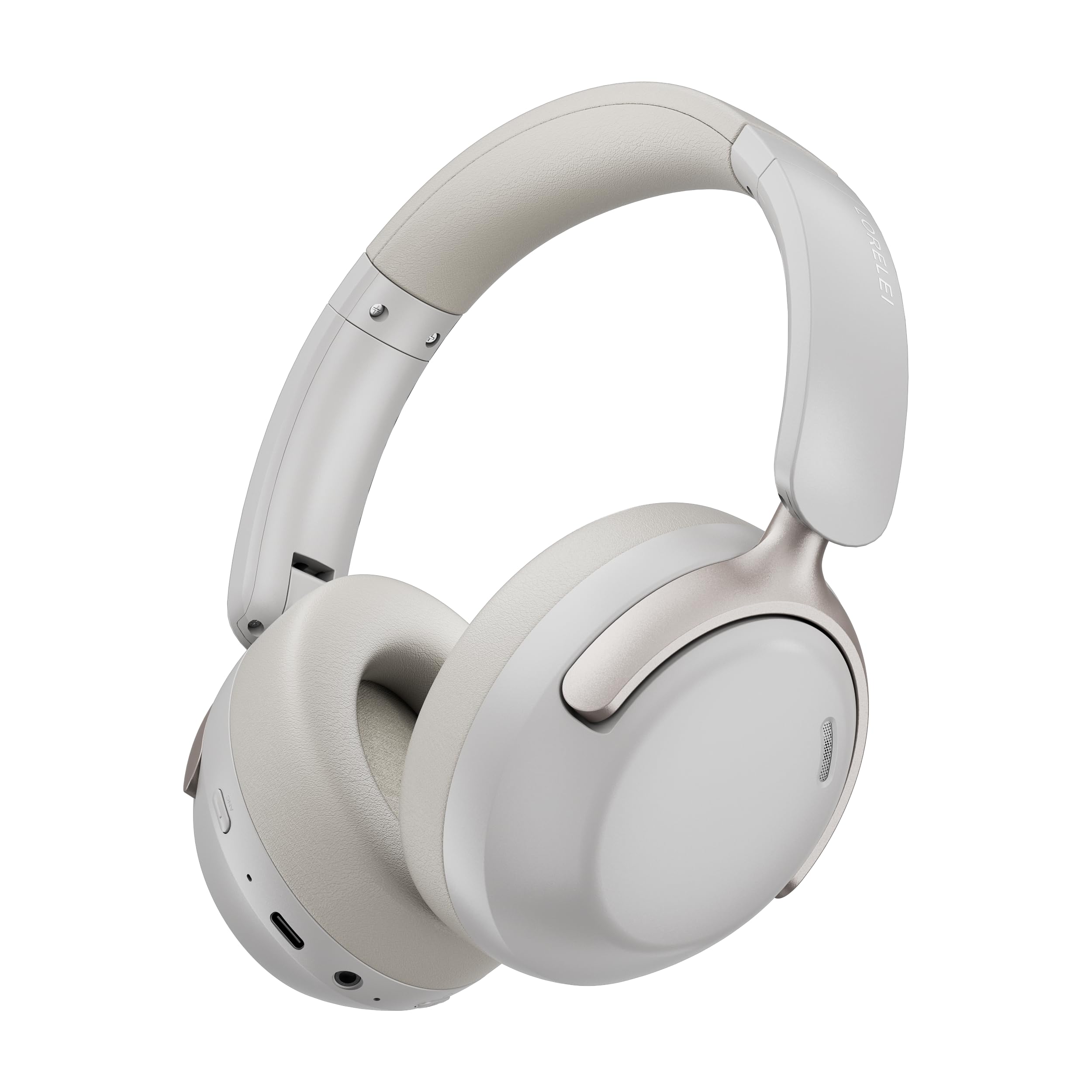 Photo 1 of LORELEI QC30 Hybrid Active Noise Cancenlling Headphones,Wireless Over Ear Bluetooth Headsets with Microphone, 60H Playtime Foldable Lightweight, Deep Bass, Memory Earmuffs (Sliver White)