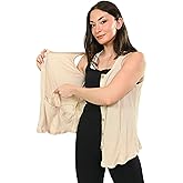 Inspired Comforts Post Surgery Mastectomy Recovery Ribbed Tank top with Drain Pocket & Button Front